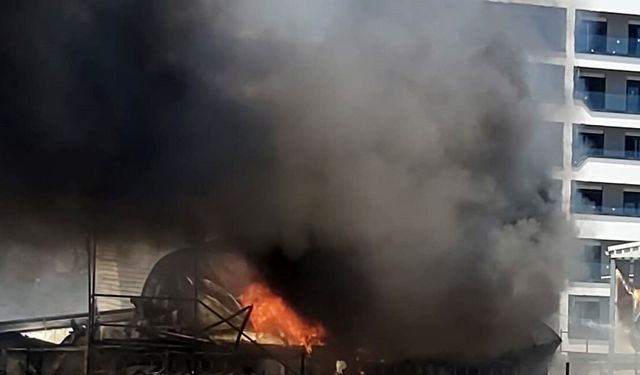 İnşaat işçilerinin kaldığı konteynerde yangın