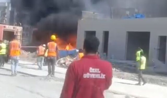 Şantiyede çıkan yangın söndürüldü