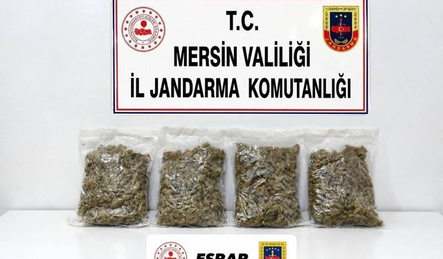 Mersin'de 2 kilo 100 gram esrar ele geçirildi