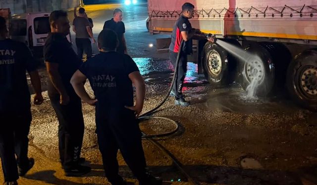 TIR şoförünün dikkati, yangını önledi