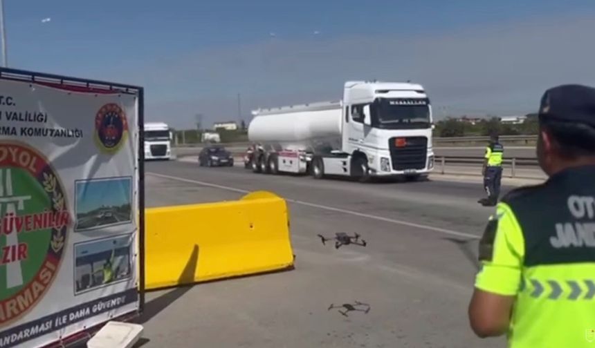 Mersin Otoyolunda Drone'lu Denetim! Kural İhlaline 89 Bin TL Ceza