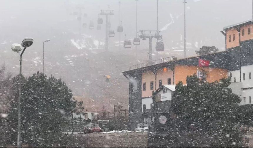 Erciyes'te kar yağışı