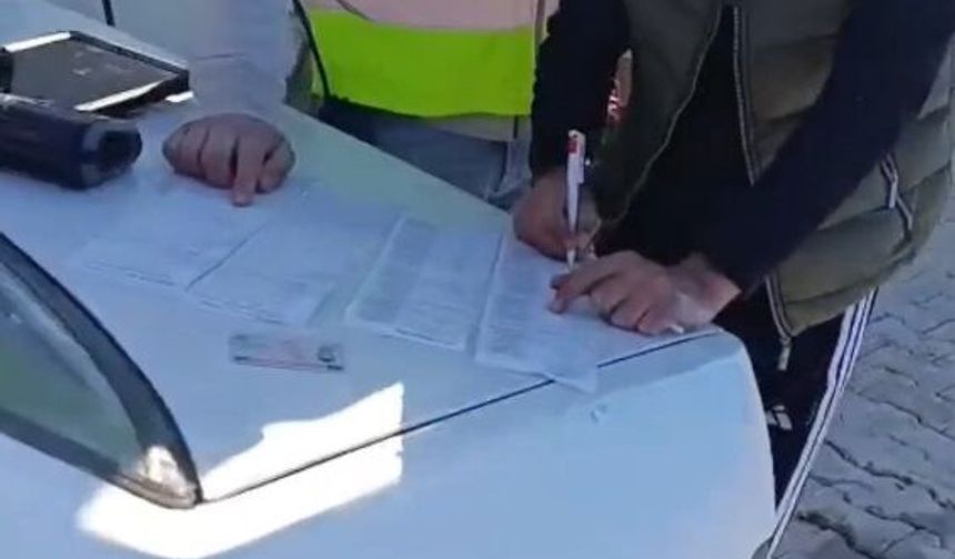 Karlı yolda drift yapan sürücüye 63 bin TL ceza