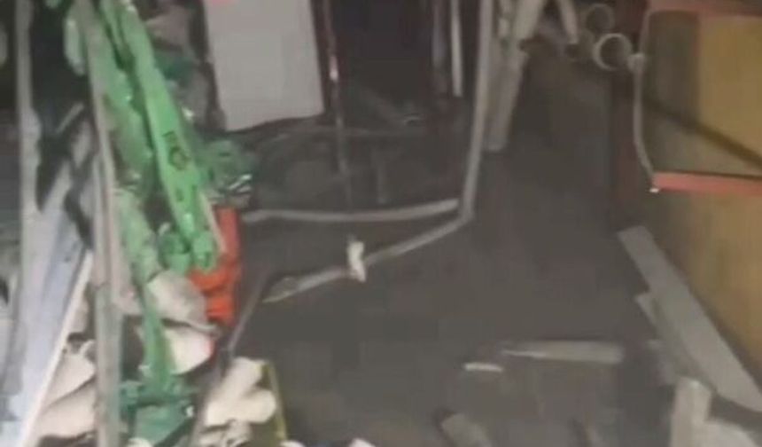 Osmaniye'de elektrik ve su tesisat malzemesi satan iş yerinde yangın