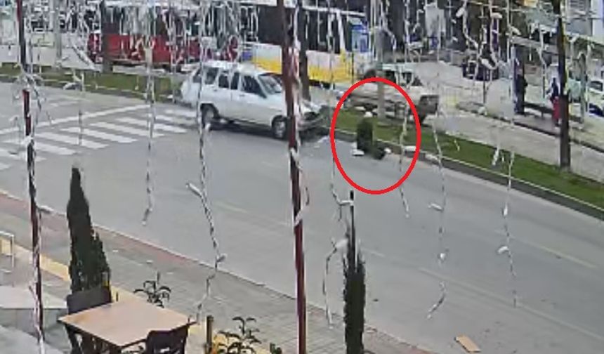 Otomobilin yayaya çarptığı kaza kamerada