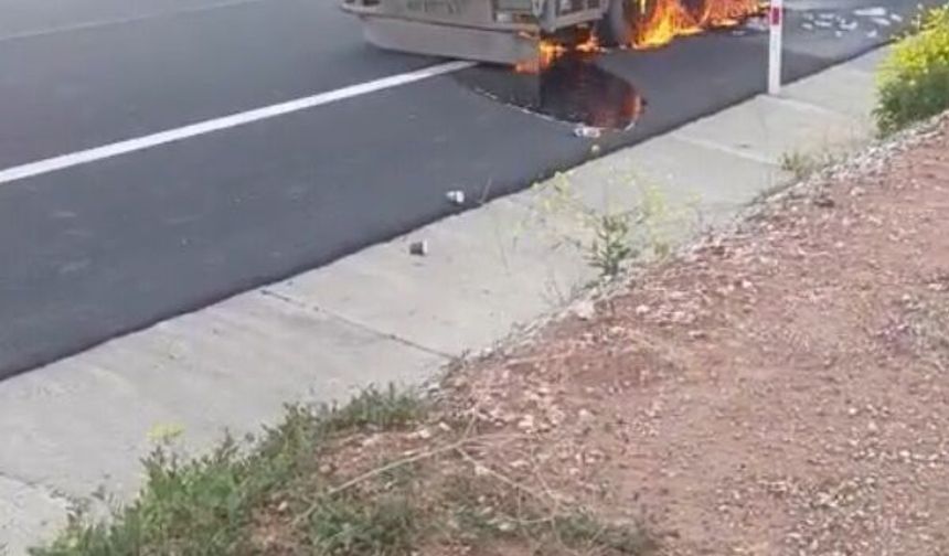 Osmaniye'de mazot yüklü tankerde yangın