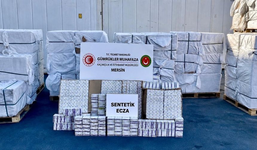 Mersin Limanı'nda yaklaşık 5 milyar TL değerinde kapsül ilaç ele geçirildi