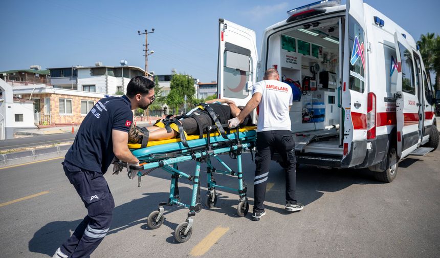 Mersin'de yol trafik güvenliği tatbikatı