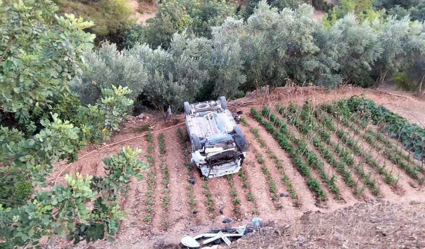 Ticari araç tarlaya uçtu: 2 yaralı